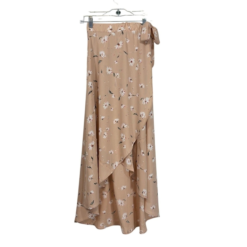 PPLA Sophina Pink Floral Wrap Skirt Blush Daisy Boho Coquette Cottage SMALL